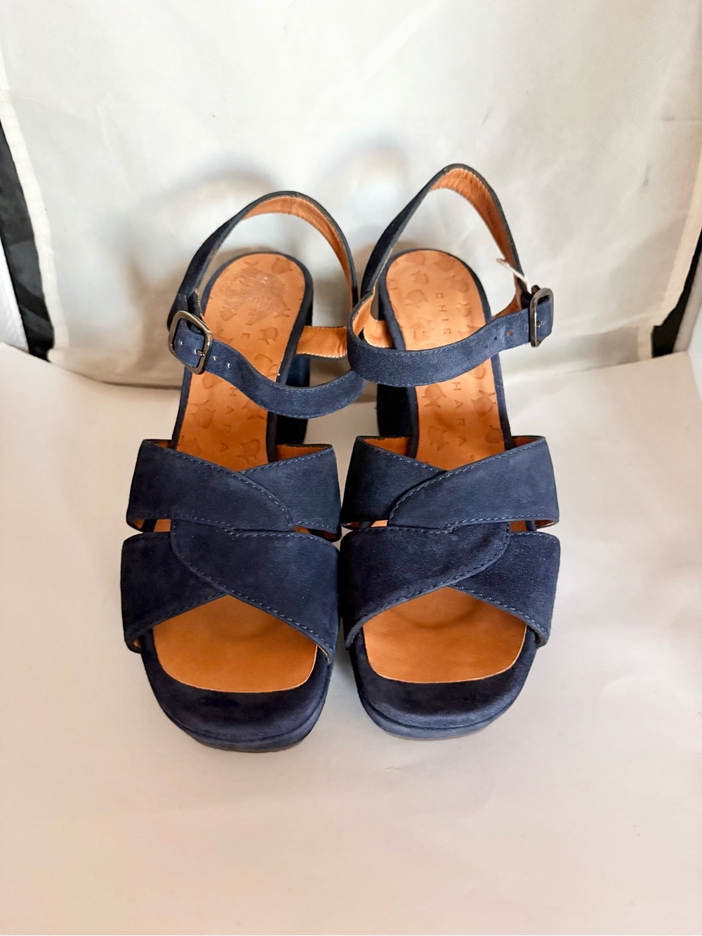 Chie Mihara Navy Suede platform Sandals EU40 US10